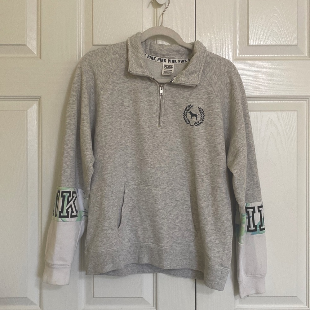 PINK Grey Quarter Zip